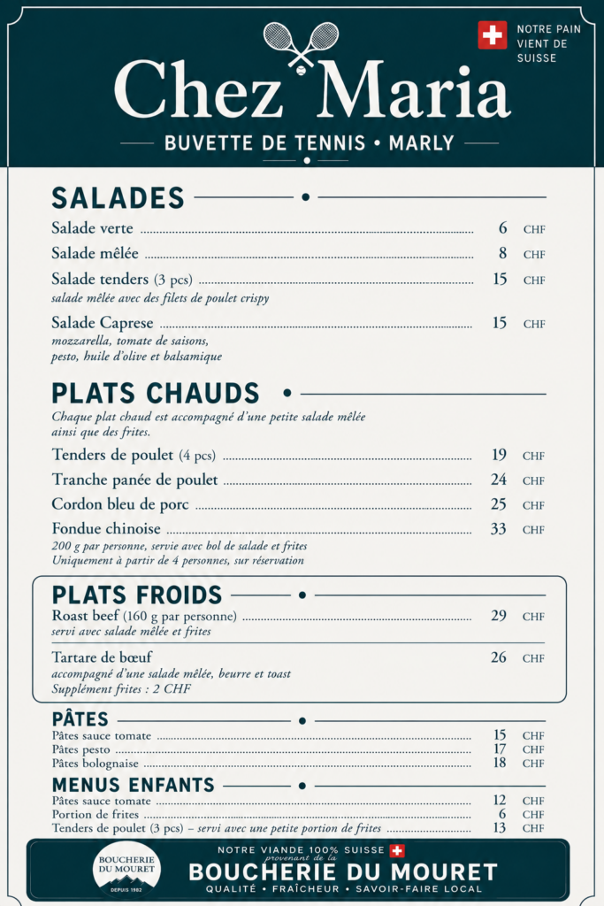 Liste des prix